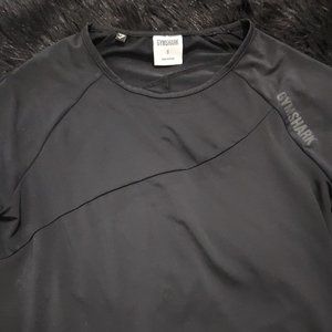 GymsharkCaptiva hi low crop black long sleeve